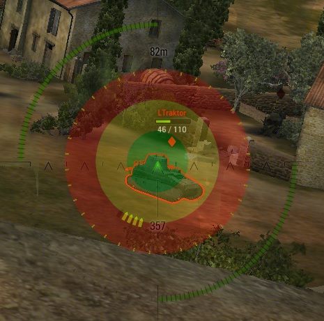 Szansa na trafienie w zielony obszar wynosi 68%, w żółty 27% a w czerwony 5%. - Celność dział w World of Tanks | Mechanika gry - World of Tanks - poradnik do gry