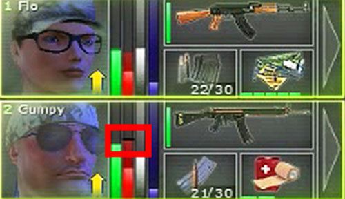 Energia (czerwony pasek): punkty, które zużywamy poruszając się - Użyte oznaczenia oraz interfejs użytkownika - Kampania - wprowadzenie - Jagged Alliance: Crossfire - poradnik do gry