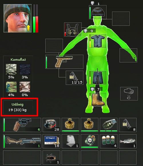 Ekwipunek: wciskając I, otworzymy ekwipunek wybranego najemnika - Przedmioty w grze - Kampania - wprowadzenie - Jagged Alliance: Crossfire - poradnik do gry