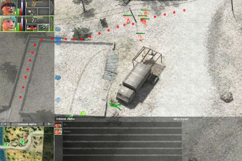 Lub rozstawiając miny przeciwpiechotne, znając mniej więcej drogę którą będą podążać (kropki na screenie) - Coastal settelment [3] - Kampania - droga na południe - Jagged Alliance: Crossfire - poradnik do gry