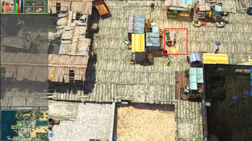 W północno zachodniej części mapy, na rynku znajdziesz Sanjaya - Yadong harbor [1] - Misje poboczne - Jagged Alliance: Crossfire - poradnik do gry