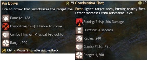 Najeżdżając kursorem myszy na umiejętność dowiemy się czy jest ona polem lub finiszerem. - Wsparcie, ataki łączone w Guild Wars 2 | Podstawy rozgrywki - Guild Wars 2 - poradnik