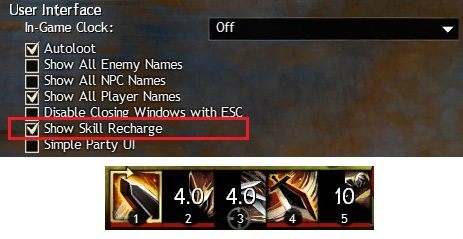 Ostatnimi bardzo przydatnymi w walce opcjami jest automatyczne celowanie (autotarget) oraz automatyczne namierzenie zaatakowanego celu (promote skill target) - Walka w Guild Wars 2 | Podstawy rozgrywki - Guild Wars 2 - poradnik