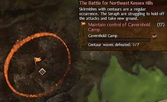 Wydarzenia są wyraźnie oznaczone na mapie. Dzięki temu każdy gracz może łatwo je odszukać. - Eksploracja świata w Guild Wars 2 | Podstawy rozgrywki - Guild Wars 2 - poradnik