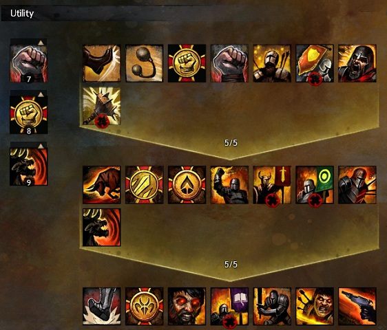 Drzewko umiejętności utility wojownika - Umiejętności | Bohater i jego rozwój w Guild Wars 2 - Guild Wars 2 - poradnik