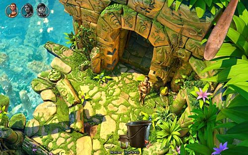 Przyjrzyj się niszom w wejściu po jego jednej i drugiej stronie (Look at the little alcoves) - We wnętrzu świątyni - Rozdział 3 - The Sunken Temple - The Book of Unwritten Tales - poradnik do gry