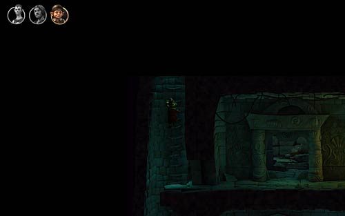 Przełącz się na Natea i stań na okrągłej platformie - We wnętrzu świątyni - Rozdział 3 - The Sunken Temple - The Book of Unwritten Tales - poradnik do gry