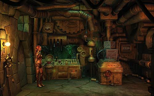 Znajdziesz się w sterowni - Zdobycie artefaktu (1) - Sterownia świątyni - Rozdział 3 - The Sunken Temple - The Book of Unwritten Tales - poradnik do gry