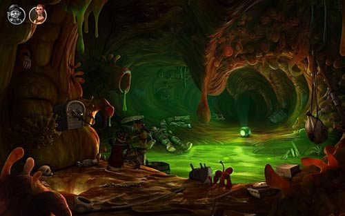 Daj Ivo linę (Give the rope to Ivo) i przełącz się na nią - Zdobycie artefaktu (2) - W żołądku bestii - Rozdział 3 - The Sunken Temple - The Book of Unwritten Tales - poradnik do gry