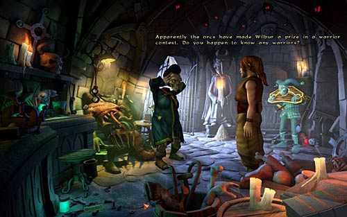 Wróć do krypty i porozmawiaj z Gulliverem (Wilburs the prize in the warrior contest - Opowieści z krypty - Rozdział 4 - The Wild Lands - The Book of Unwritten Tales - poradnik do gry