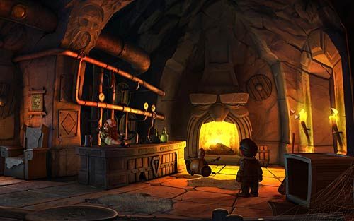 Pod barem jest dziura, w której legowisko urządził sobie jeden ze szkodników - Jak pozbyć się szczura z browaru? - Rozdział 1 - Prolog - The Book of Unwritten Tales - poradnik do gry