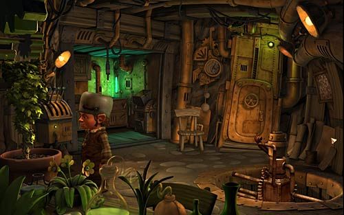 Na stoliku porozstawiane są doniczki - Ekwipunek na wyprawę - Rozdział 1 - Prolog - The Book of Unwritten Tales - poradnik do gry