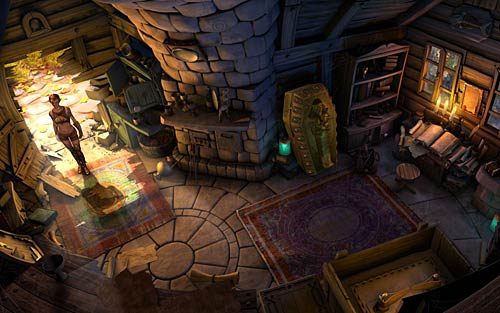 Z kominka weź oderwij figurce małą srebrną tarczę (Take the small, silver shield) - Dom profesora MacGuffina - Rozdział 1 - Prolog - The Book of Unwritten Tales - poradnik do gry