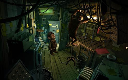 Przyjrzyj się małpie dwukrotnie (Look at Server, the hairy demon) i spróbuj zagadać - Jak przerwać grę RPG? - Rozdział 2 - In the Town - The Book of Unwritten Tales - poradnik do gry
