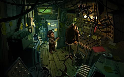 Wróć do serwerowni i daj banana małpie (Show the hairy demon the banana) - Jak przerwać grę RPG? - Rozdział 2 - In the Town - The Book of Unwritten Tales - poradnik do gry