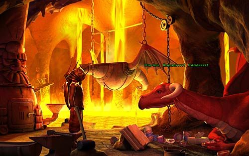 Porozmawiaj ze smoczycą - Nate zostaje wojownikiem - Miecz - Rozdział 4 - The Wild Lands - The Book of Unwritten Tales - poradnik do gry