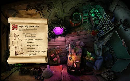 Przyjrzyj się regałowi z książkami (Look at the bookshelf) - Wilbur zostaje magiem (3) - Przyrządzanie eliksiru - Rozdział 2 - In the Town - The Book of Unwritten Tales - poradnik do gry