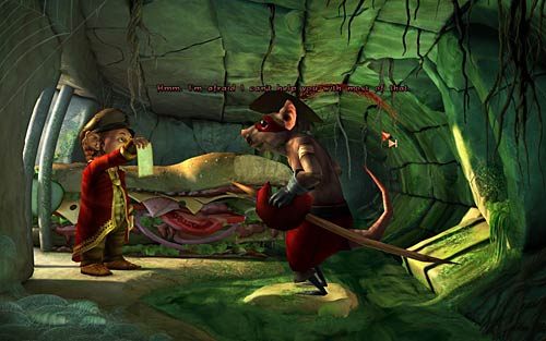 Wróć do miasta i wejdź do kanałów i porozmawiaj ze szczurem na wszystkie tematy - Wilbur zostaje magiem (3) - Przyrządzanie eliksiru - Rozdział 2 - In the Town - The Book of Unwritten Tales - poradnik do gry