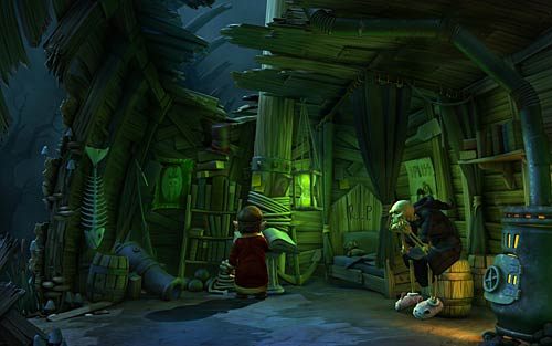 Idź ponownie na bagna i wejdź do wraku - Wilbur zostaje magiem (4) - Zdobycie amuletu - Rozdział 2 - In the Town - The Book of Unwritten Tales - poradnik do gry