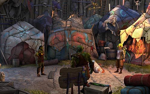 Porozmawiaj z wodzem orków (Talk to the orc chieftain) - Próba siły - Rozdział 4 - The Wild Lands - The Book of Unwritten Tales - poradnik do gry