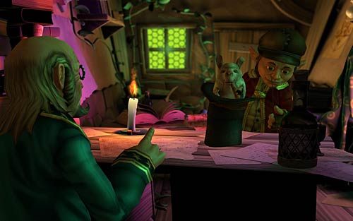 W szkole magii pokaż Marcusowi amulet (Ive got the Amulet of Baltasar - Wilbur zostaje magiem (5) - Nauka zaklęcia - Rozdział 2 - In the Town - The Book of Unwritten Tales - poradnik do gry