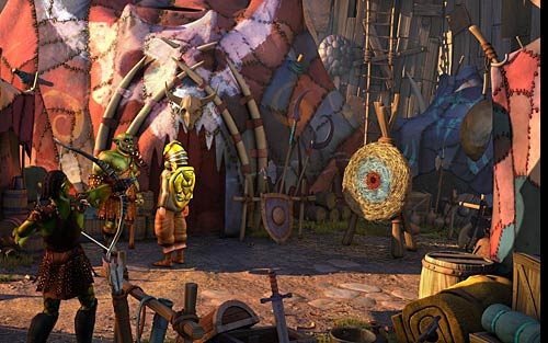 Przejdź w prawą część obozu i dowiedz się od wodza orków na czym polega druga konkurencja - Próba celności - Rozdział 4 - The Wild Lands - The Book of Unwritten Tales - poradnik do gry