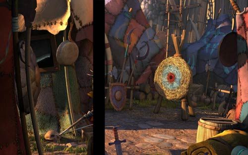 Po wygraniu magicznego kamienia przyczep go do tarczy celowniczej (Attach the magnet to the target) - Próba celności - Rozdział 4 - The Wild Lands - The Book of Unwritten Tales - poradnik do gry