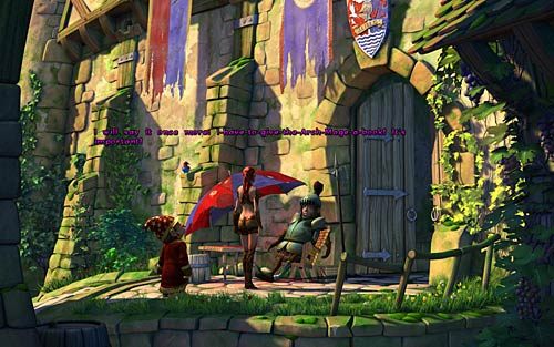 Przenieś się za pomocą mapy do miasta i wejdź do szkoły magii - Werbowanie załogi na wyprawę - Ivo - Rozdział 2 - In the Town - The Book of Unwritten Tales - poradnik do gry