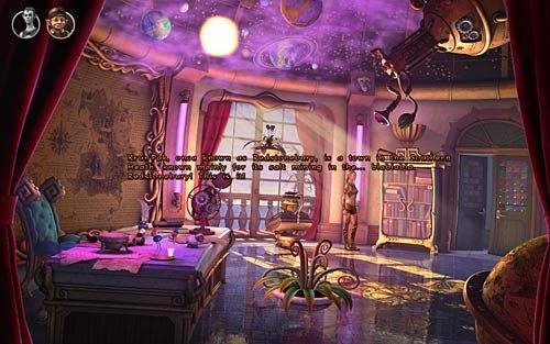 Jako Ivo dwukrotnie przyjrzyj się wielkiej mapie za biurkiem (Look at the large map on the wall) - Znalezienie lokalizacji wyspy - Rozdział 2 - In the Town - The Book of Unwritten Tales - poradnik do gry