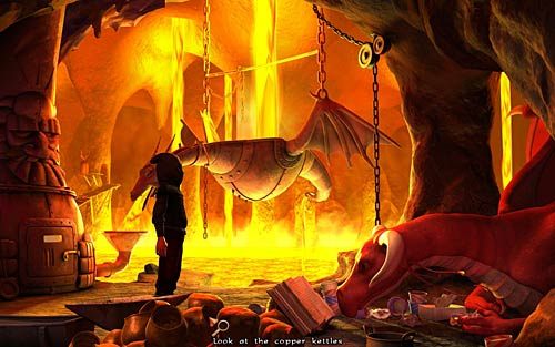 Porozmawiaj z kupcem i zaoferuj mu (I could get copper kettles for you) - Rozdział 5 - The Wild Lands once again - The Book of Unwritten Tales - poradnik do gry