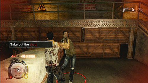 Po wyeliminowaniu kilku grupek bandytów, natkniesz się na przeciwnika uzbrojonego w broń palną - Payback | Opis przejścia Sleeping Dogs - Sleeping Dogs - poradnik do gry