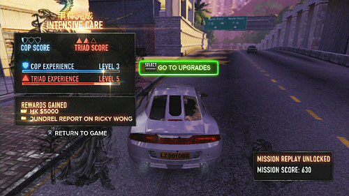 Po śmierci ostatniego gangstera, ucieknij przed ścigającymi cię radiowozami, odwieź Rickiego i zakończ zadanie - Intensive Care | Opis przejścia Sleeping Dogs - Sleeping Dogs - poradnik do gry