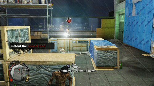 Przebijając się przez kolejne oddziały wrogów, dotrzesz do miejsca, w którym pojawi się mężczyzna uzbrojony w broń palną - The Election | Opis przejścia Sleeping Dogs - Sleeping Dogs - poradnik do gry