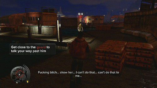 Żeby ominąć pilnującego portu strażnika, wciśnij w odpowiednim momencie trójkąt, wykonując Fast Talk - Popstar Lead 3 | Zadania policyjne w Sleeping Dogs - Sleeping Dogs - poradnik do gry