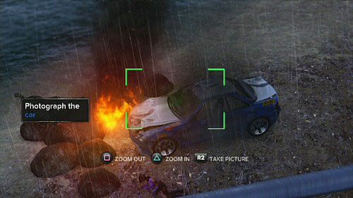 Wróć potem na schody, zrób zdjęcie płonącego auta i zadzwoń do Teng - Hotshot Lead 4 - Hotshot | Zadania policyjne w Sleeping Dogs - Sleeping Dogs - poradnik do gry