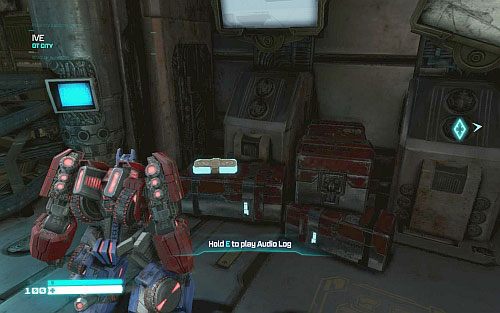 Zaraz po rozpoczęciu misji odwróć się do tyłu, przejdź kawałek i skręć w prawo - Rozdział 2 - Defend the Ark | Opis przejścia | Transformers Upadek Cybertronu - Transformers: Upadek Cybertronu - poradnik do gry