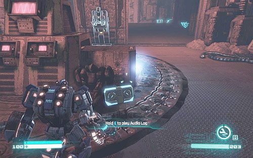 Kiedy blok spadnie na ziemię przeskocz po nim na drugą stronę i użyj haka, aby otworzyć stalowe drzwi - Rozdział 5 - Cut and Run | Opis przejścia | Transformers Upadek Cybertronu - Transformers: Upadek Cybertronu - poradnik do gry