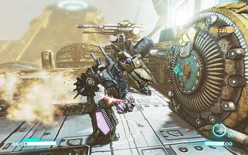 Przyj naprzód niszcząc kolejne obiekty i wrogów - Rozdział 8 - Combaticons Combine! | Opis przejścia - Transformers: Upadek Cybertronu - poradnik do gry