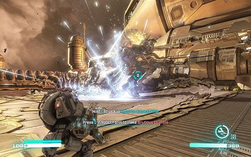 Po trzech takich atakach Bruticus zacznie używać tarczy, a na placu boju pojawią się Leapery - Rozdział 13 - Till All Are One | Opis przejścia | Transformers Upadek Cybertronu - Transformers: Upadek Cybertronu - poradnik do gry