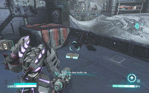 Przed bunkrem, w którym spotkasz Soundwavea, znajdziesz z prawej strony mały kanion - Audio Logs - rozdziały 7-12 | Audio Logs | Transformers Upadek Cybertronu - Transformers: Upadek Cybertronu - poradnik do gry