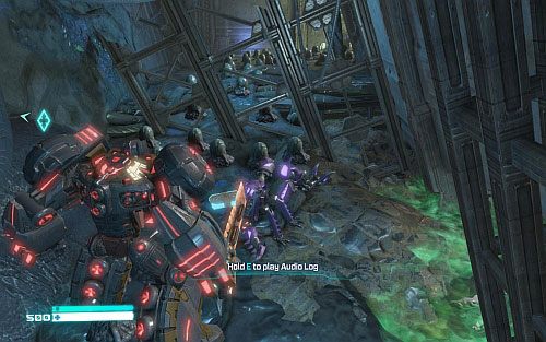 Niedługo po starciu dotrzesz do pomieszczenia z wodą - Audio Logs - rozdziały 7-12 | Audio Logs | Transformers Upadek Cybertronu - Transformers: Upadek Cybertronu - poradnik do gry