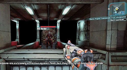 Zejdź po schodach do środka sklepu Marcusa [1] - Rock, Paper, Genocide | Misje poboczne - Sanctuary | Borderlands 2 - Borderlands 2 - poradnik do gry
