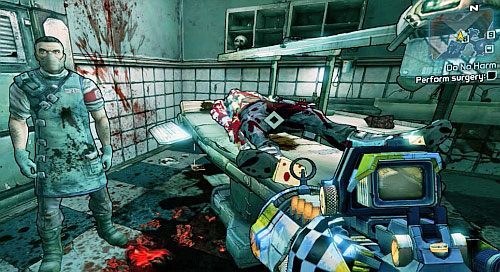 Udaj się do środka kliniki Zeda [1] i porozmawiaj z nim - Claptraps Secret Stash; Do No Harm | Misje poboczne - Sanctuary | Borderlands 2 - Borderlands 2 - poradnik do gry