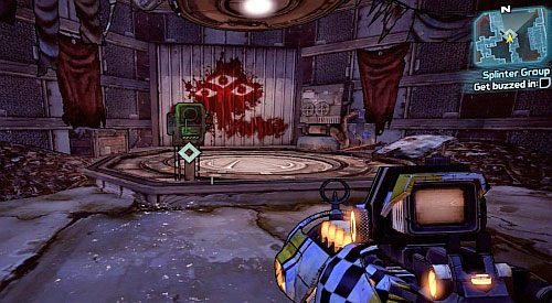 Eliminuj napotkanych przeciwników, aż dotrzesz do włazu pokazanego na obrazku - Splinter Group | Misje poboczne - Sanctuary | Borderlands 2 - Borderlands 2 - poradnik do gry