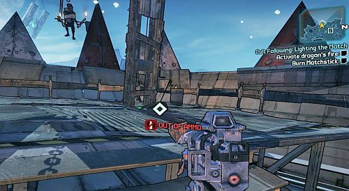 Teraz musisz dojść do statku na północy mapy, gdzie walczyłeś z Flyntem - Cult Following - Eternal Flame | Misje poboczne - Sanctuary | Borderlands 2 - Borderlands 2 - poradnik do gry