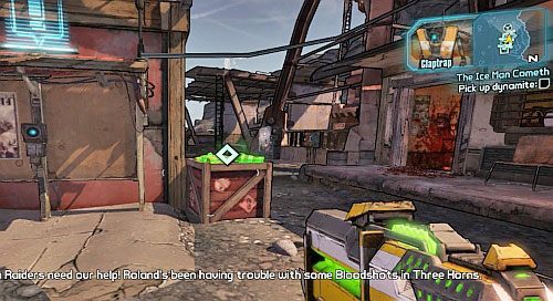 Podejdź do tablicy z zadaniami [1], by rozpocząć misję - The Ice Man Cometh | Misje poboczne - Three Horns Valley | Borderlands 2 - Borderlands 2 - poradnik do gry