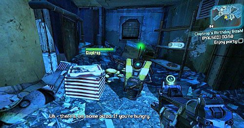 Po przyjęciu zadania od Claptrapa [1], weź od niego Invitations - Claptraps Birthday Bash! | Misje poboczne - Sanctuary 2 | Borderlands 2 - Borderlands 2 - poradnik do gry