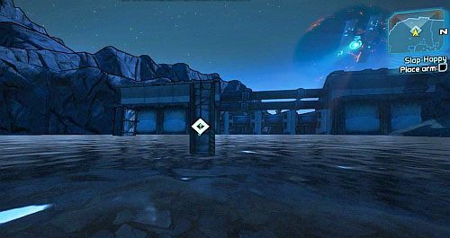 Po wysłuchaniu Hammerlocka [1], weź od niego Hammerlocks Arm i udaj się za pomocą Fast Travel do The Highlands Outwash - Slap-Happy | Misje poboczne - Sanctuary 2 | Borderlands 2 - Borderlands 2 - poradnik do gry