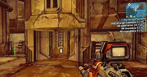 Kiedy podniesiesz przedmiot, po prawej stronie w tym samym pomieszczeniu, odnajdziesz drabinę, która wyprowadzi Cię do przejścia, będącego skrótem do wyjścia z tej lokacji - Perfectly Peaceful | Misje poboczne - Sanctuary 2 | Borderlands 2 - Borderlands 2 - poradnik do gry