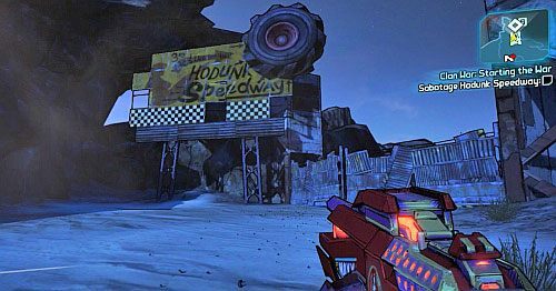 Skorzystaj z tablicy [1] i przyjmij nowe zadanie - Clan War - Starting the War | Misje poboczne - Sanctuary 2 | Borderlands 2 - Borderlands 2 - poradnik do gry